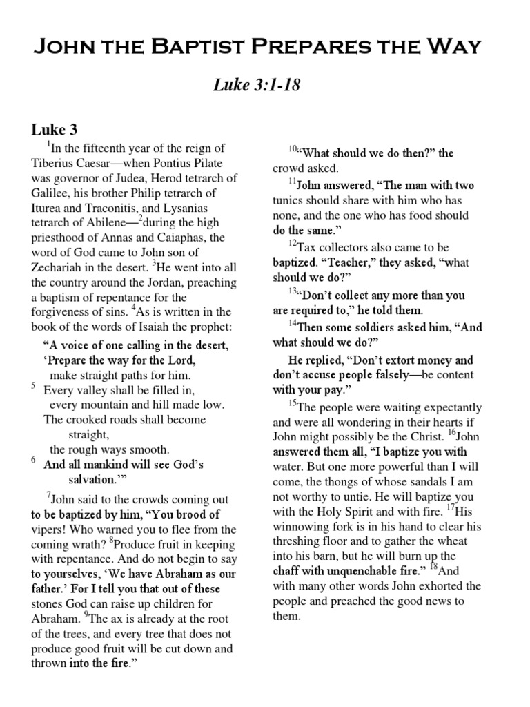 Lesson 7 John The Baptist Prepares The Way PDF | PDF | John The Baptist ...