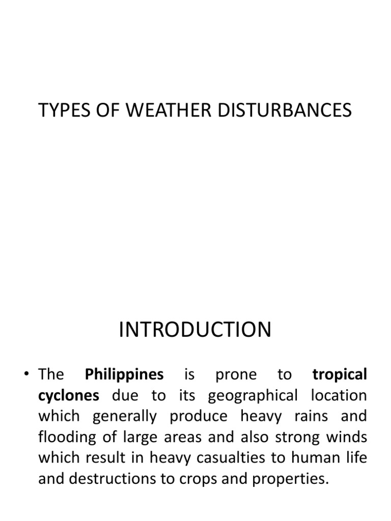 Types of Weather Disturbances in the Philippines PDF Tropical