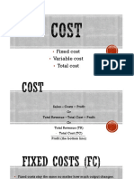 Cost and Fixed Variable 