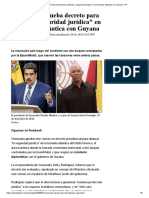 Venezuela Aprueba Decreto para Afianzar - Seguridad Jurídica - en La Fachada Atlántica Con Guyana - RT