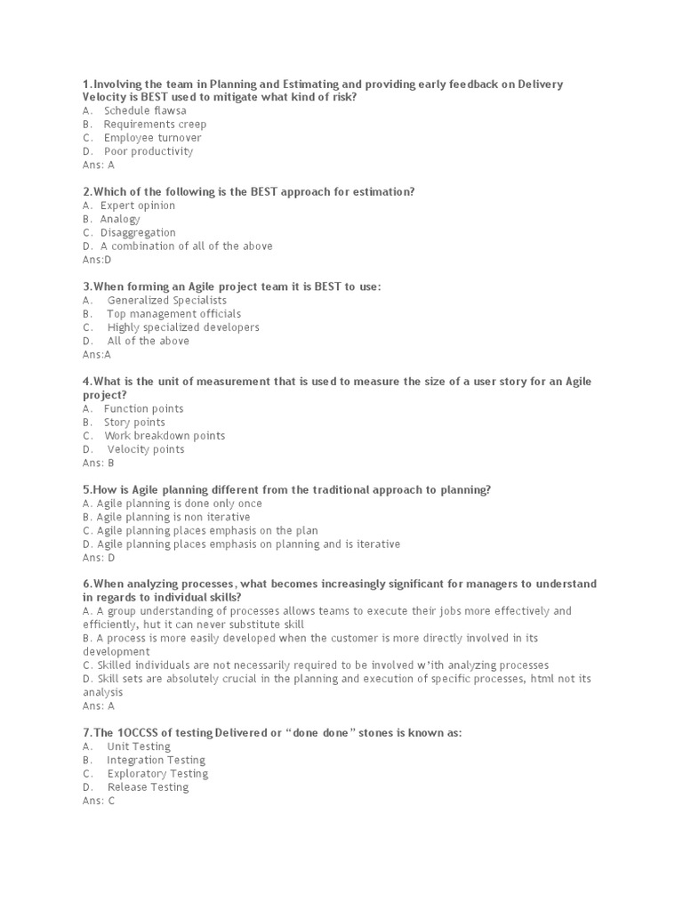 Test | PDF | Agile Software Development | Leadership