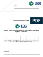  Method Statement for LV Cables,Wiring for Lighting and Power Installation