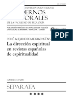 La Dirección Espiritual en Revistas Españolas de Espiritualidad