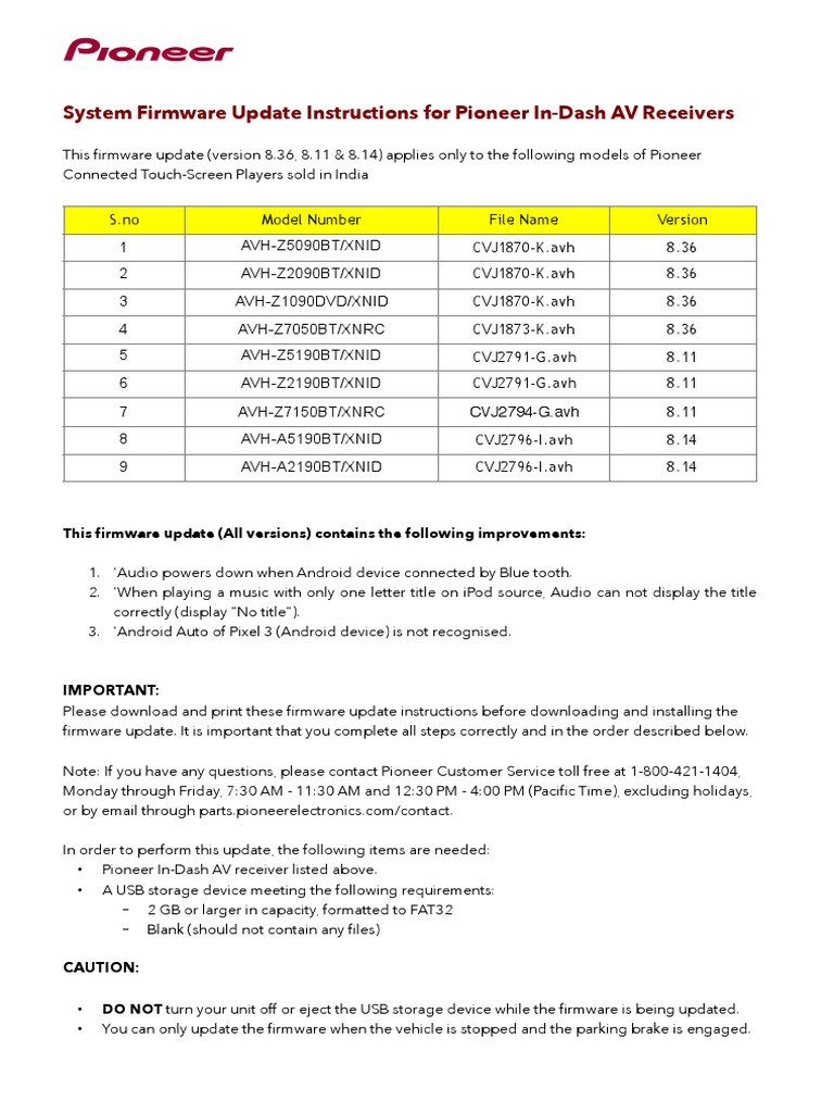 AV Receiver 17 18 Firmware Instructions | PDF | Computer Data Storage | Usb