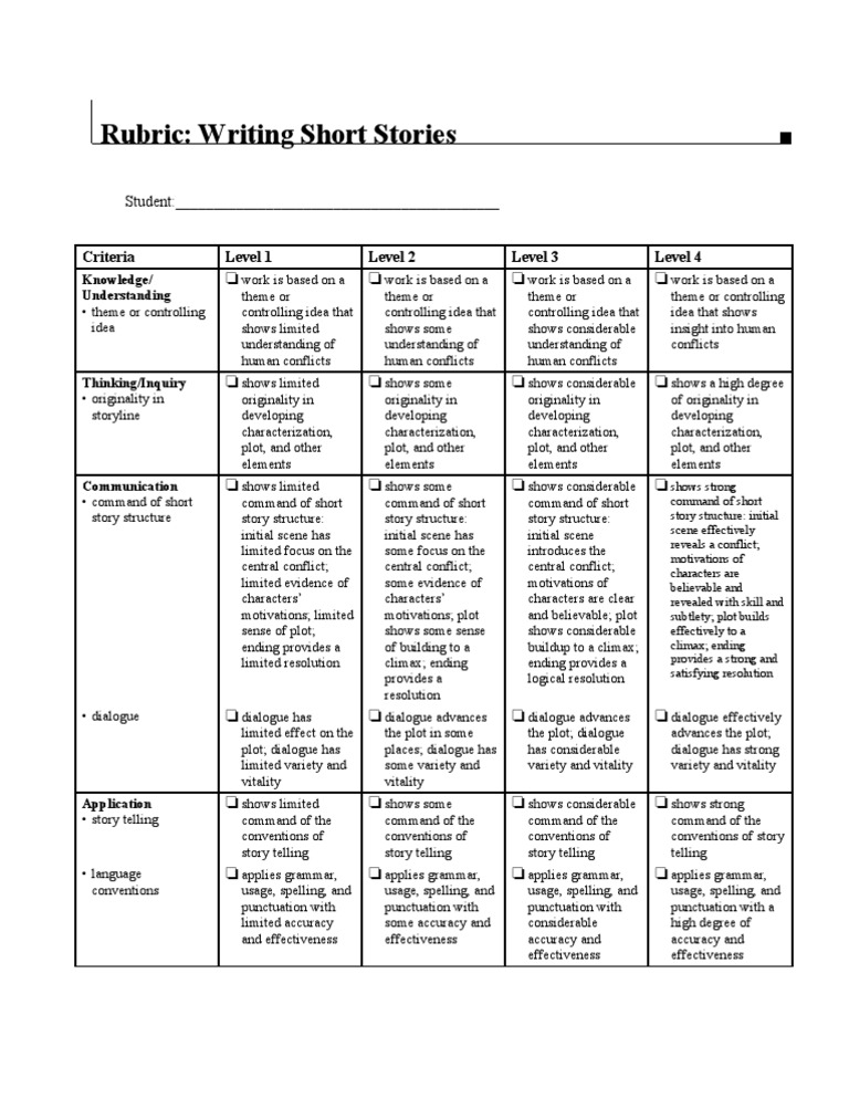 short-story-rubric-plot-narrative-rubric-academic