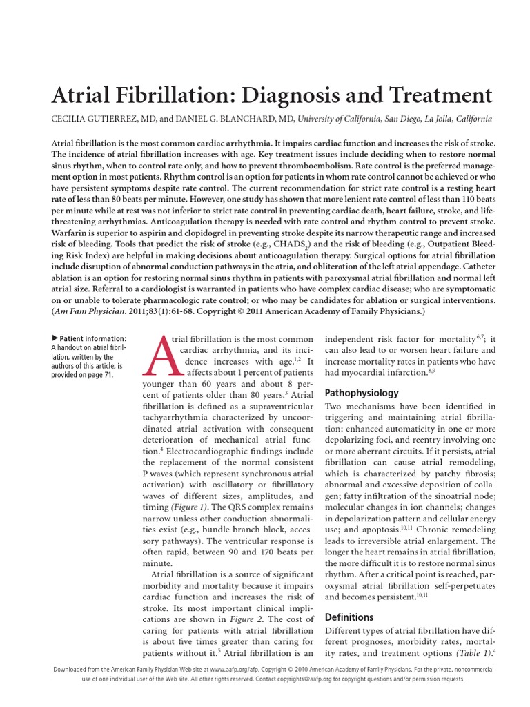 Aafp New Onset Atrial Fibrillation – STHM