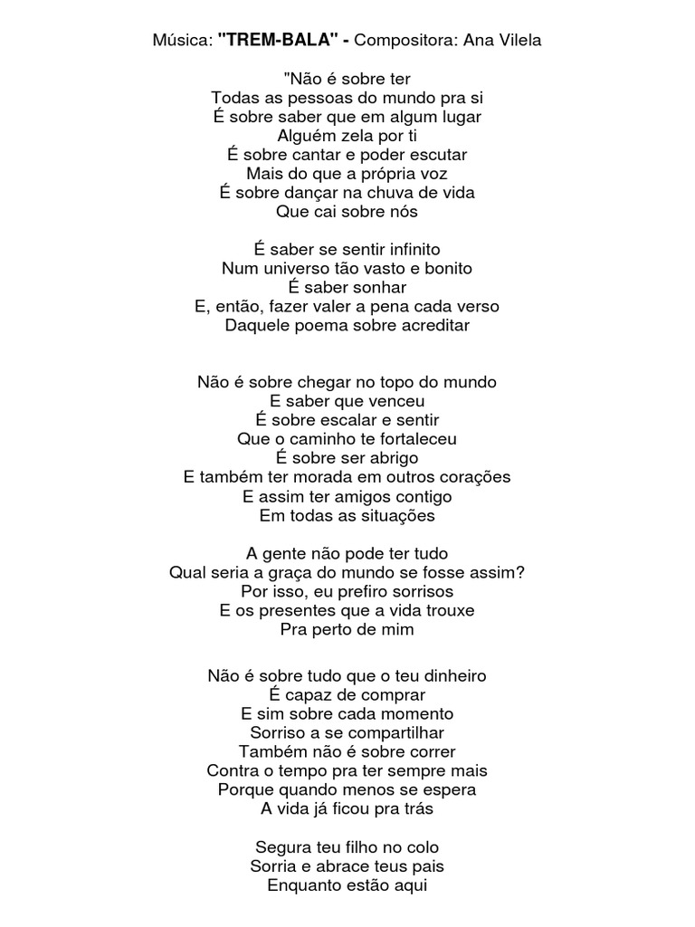 I.T Música Trem Bala PDF PDF Sílaba Felicidade