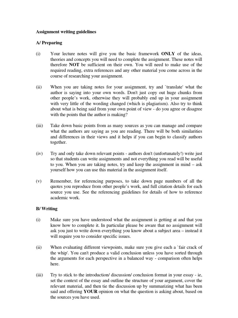 Types of writing assignments picture