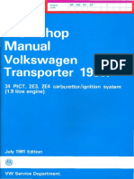 VW Transporter Workshop Manual July 1991 34 Pict 2e3 2e4tryu