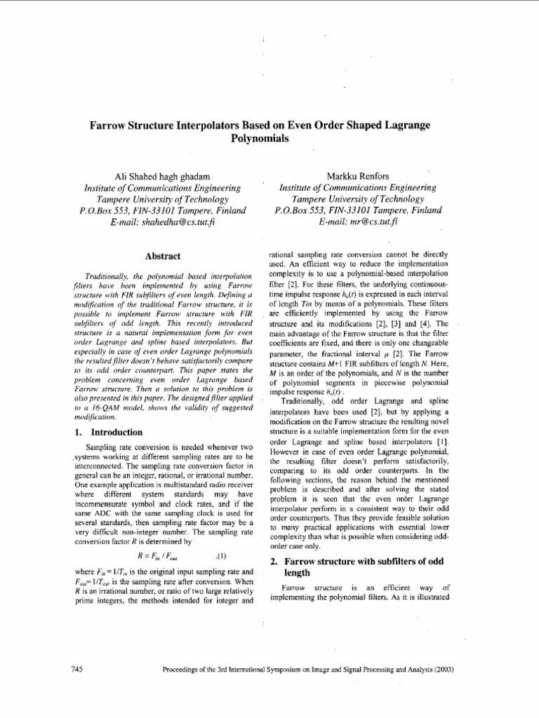 Farrow PDF | PDF | Polynomial | Interpolation