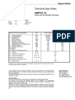 Technical Data Sheet for AMPCO 18 Alloy Sand and Centrifugal Castings