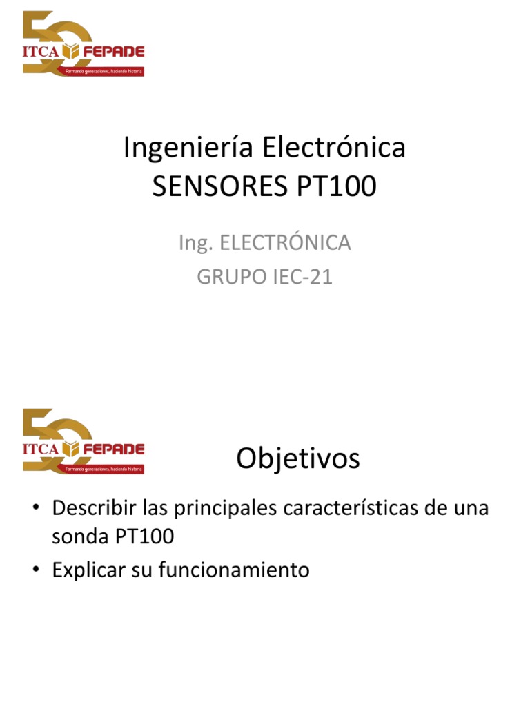 Funcionamiento y Tipos de Sensores PT100 | PDF | Resistencia Eléctrica ...