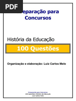 SIMULADO 100 QUESTÕES HISTÓRIA DA EDUCAÇÃO