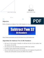 Program To Subtract Two 32 Bit Numbers - ProjectsGeek