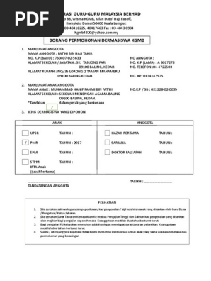 Borang Dermasiswa Kgmb Pdf