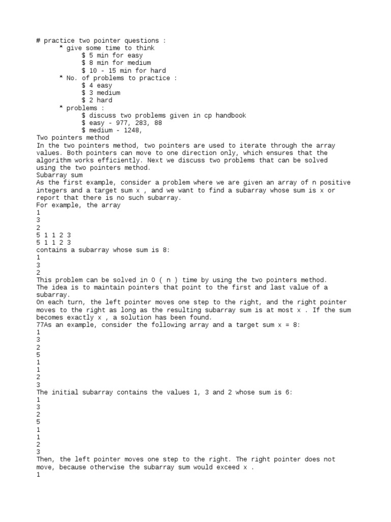 Two Pointers | PDF | Time Complexity | Computer Science