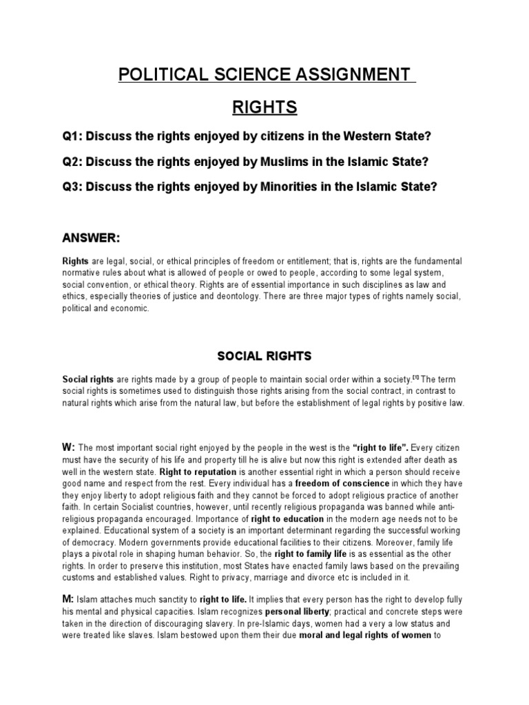 Political Science Assignment
