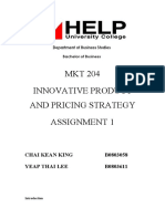 MKT 204 Innovative Product and Pricing Strategy Assignment 1