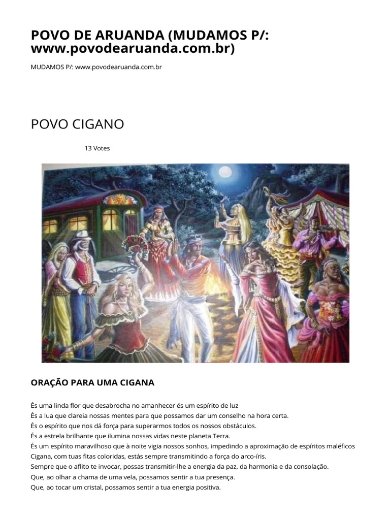 Oração e Sabedoria do Povo Cigano | PDF | Oração | Santo