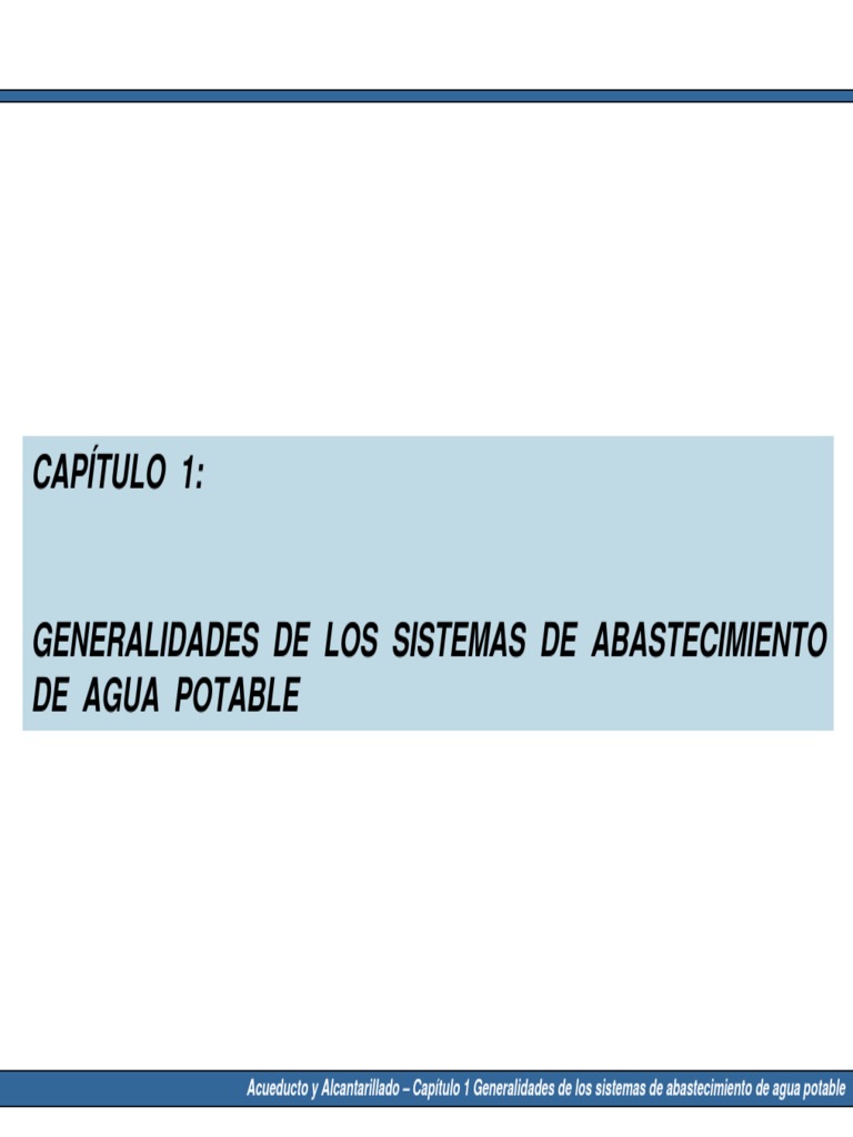 Capítulo 01 | PDF | Red de abastecimiento de agua | Agua potable
