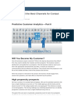 Predictive Customer Analytics - Recommend Best Channels
