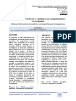 Actitud del docente hacia la enseñanza de competencias de investigación