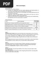 web technologies syllabus