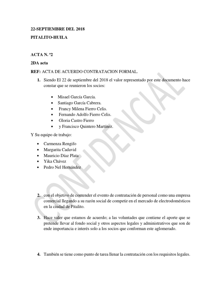 Modelo para Hacer Acta de Acuerdo | PDF