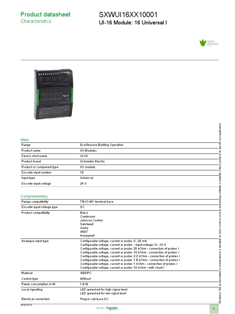 EcoStruxure™ Building Operation - SXWUI16XX10001 | PDF | Voltage ...