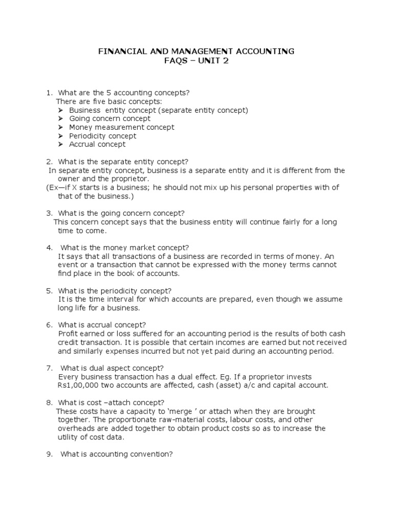 Key Accounting Concepts Explained | PDF | Finance & Money Management