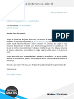 27 Modelo de Carta de Renuncia Laboral PDF