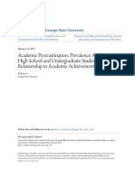 Academic Procrastination - Prevalence Among High School and Underg PDF