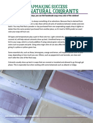 Natural Soap Colorants Guide, PDF, Soap
