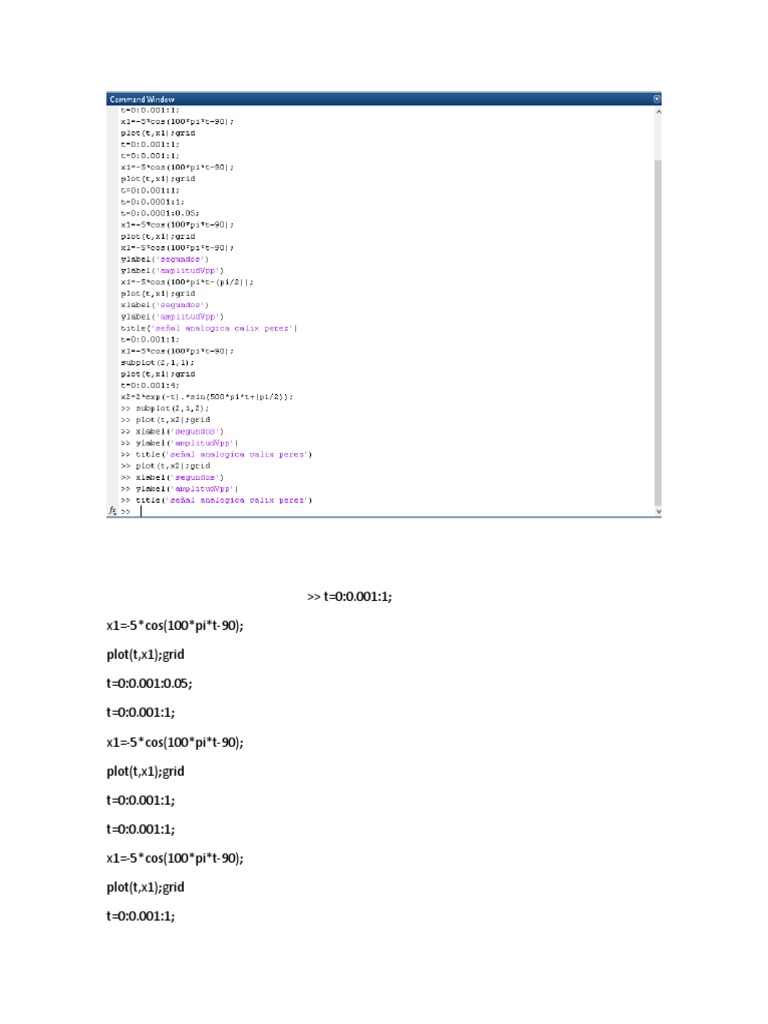 Analog Signal Plotting in MATLAB | PDF
