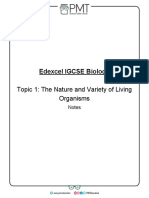 Detailed Notes - Topic 1 The Nature and Variety of Living Organisms - Edexcel Biology IGCSE