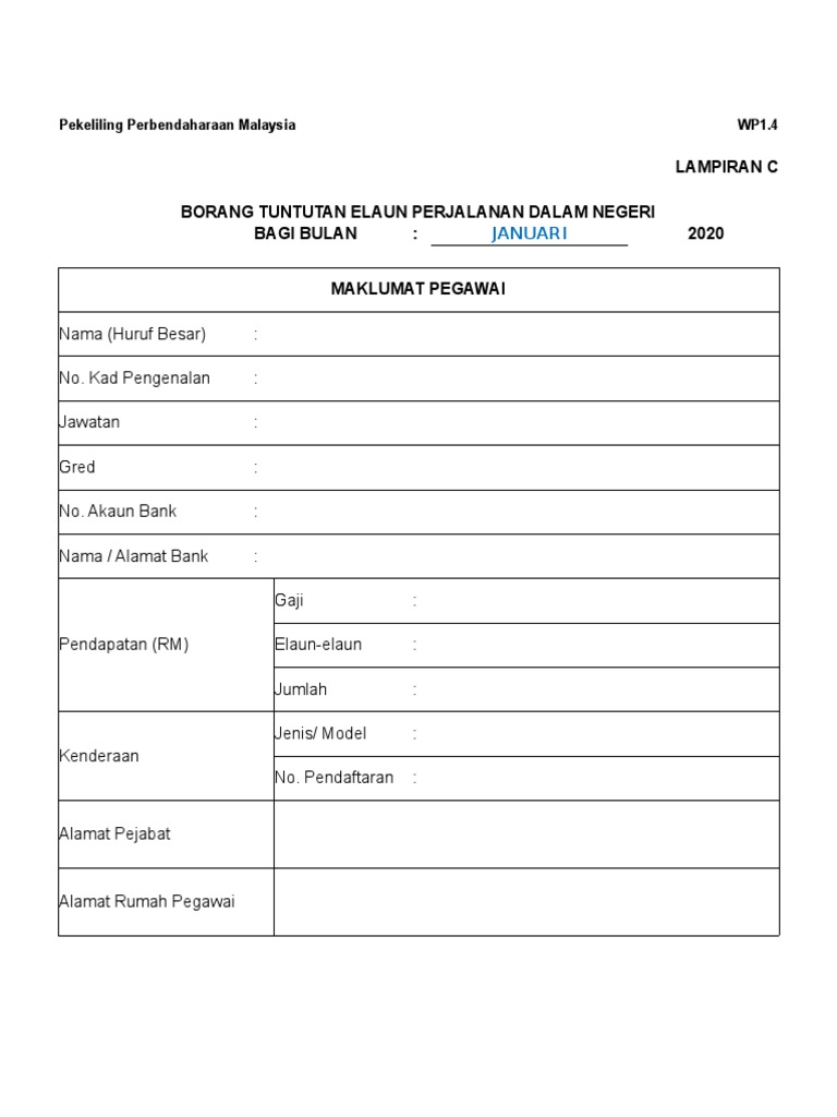 contoh tuntutan perjalanan