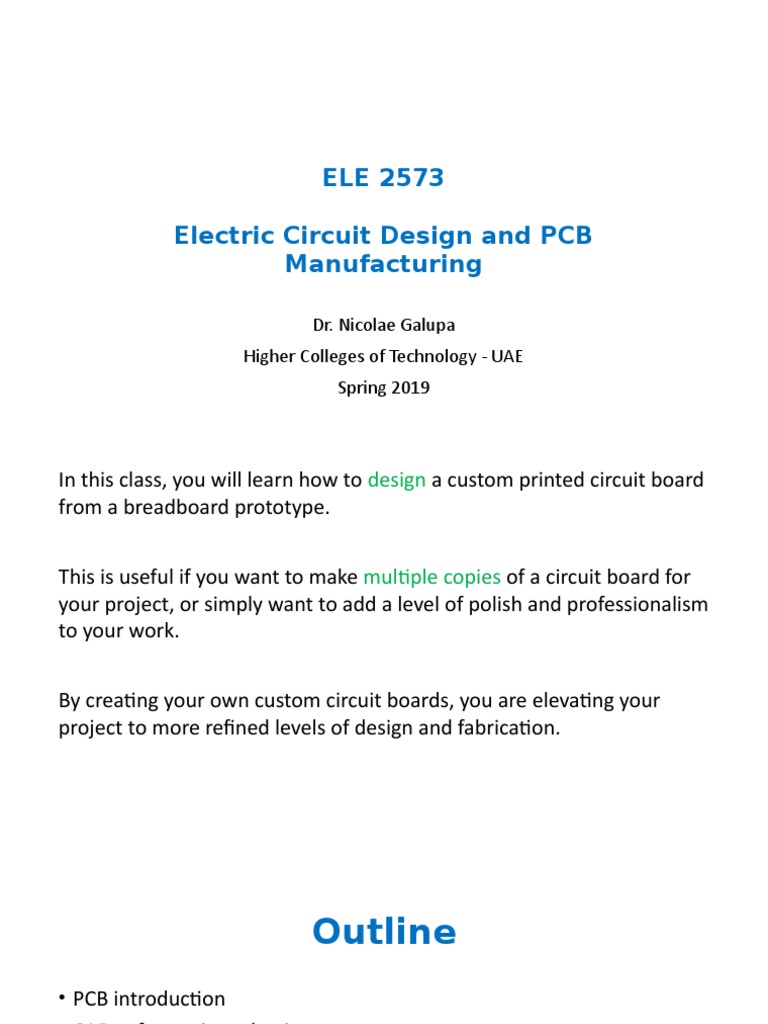 PCB Design and Manufacturing Basics | PDF | Printed Circuit Board ...