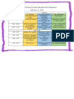 Schedule of Review For Basic Education Exit Assessment