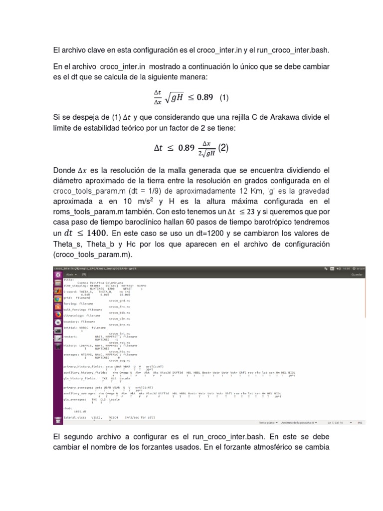 Configuración de archivos croco_inter y run_croco_inter | PDF
