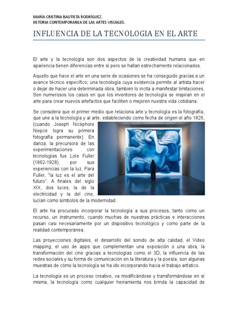 Influencia de la Tecnología en el Arte | PDF | Artes (general) | Science