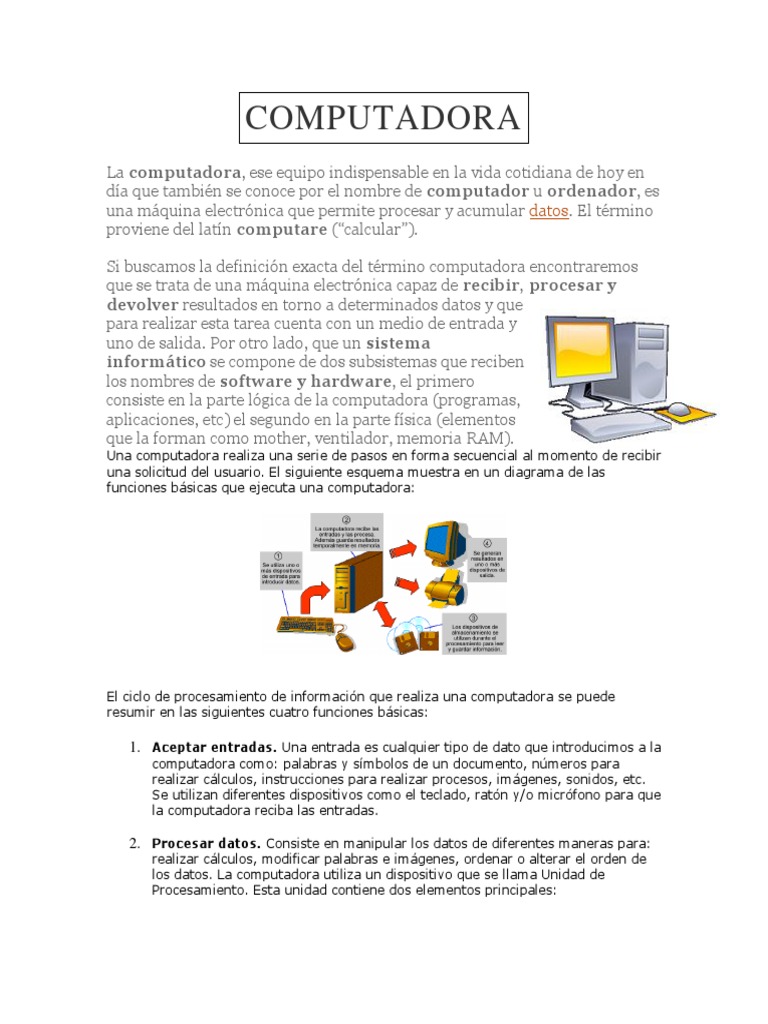COMPUTADORA | PDF | Hardware de la computadora | Sistema operativo