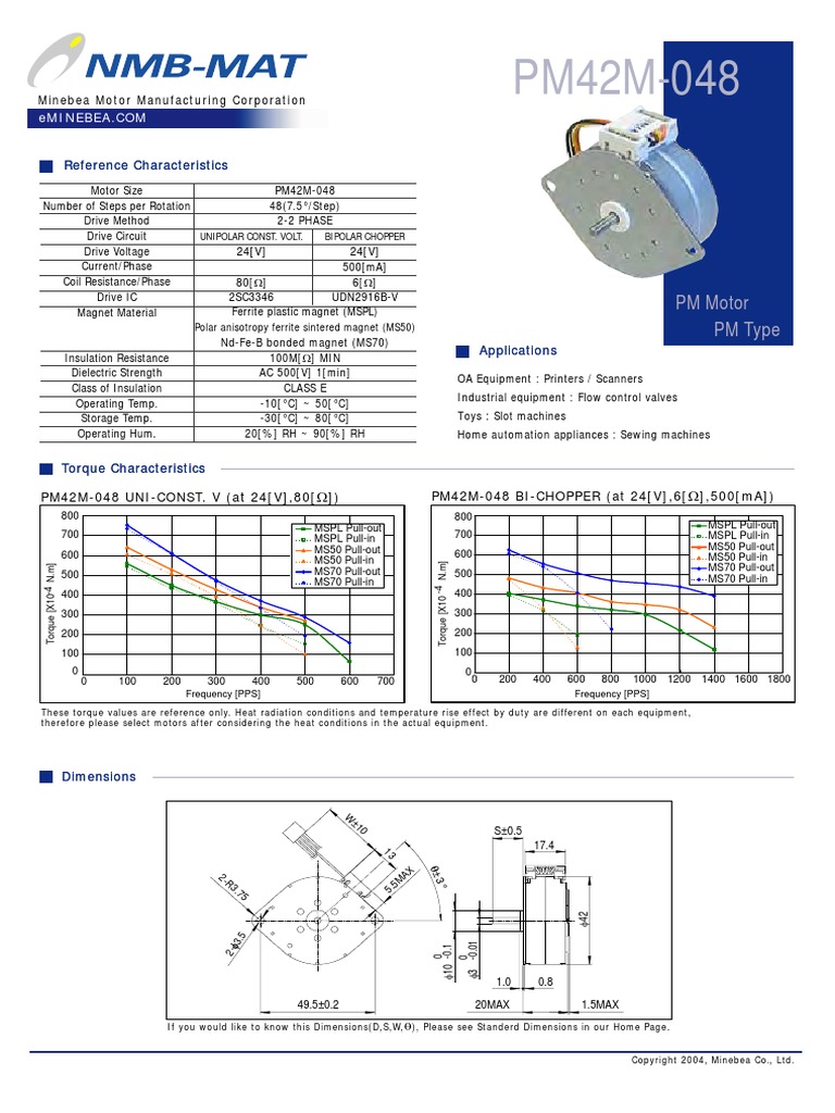 PM42M048 | PDF | Electric Motor | Magnet