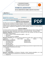 Informe 1 Bioseguridad, Quimica Analitica