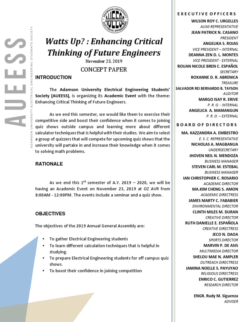 ACADEMIC EVENTS EXAMPLES intelligence overview