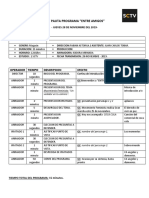 Pauta Programa de TV y Guion Realizacion TV