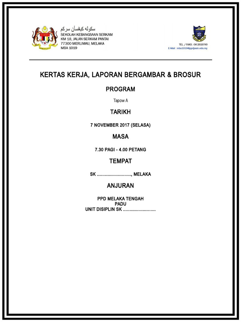 Format Laporan Bergambar 2019 Pdf