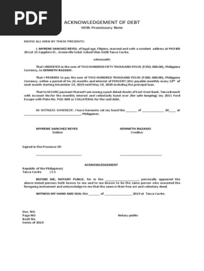ACKNOWLEDGEMENT OF DEBT WITH PROMISSORY NOTE-Myrene Reyes 2