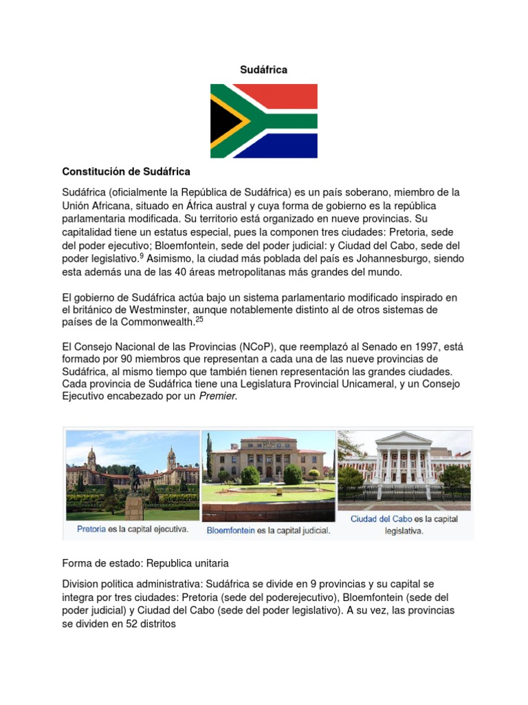 Politica de Sudafrica PDF Sudáfrica Votación