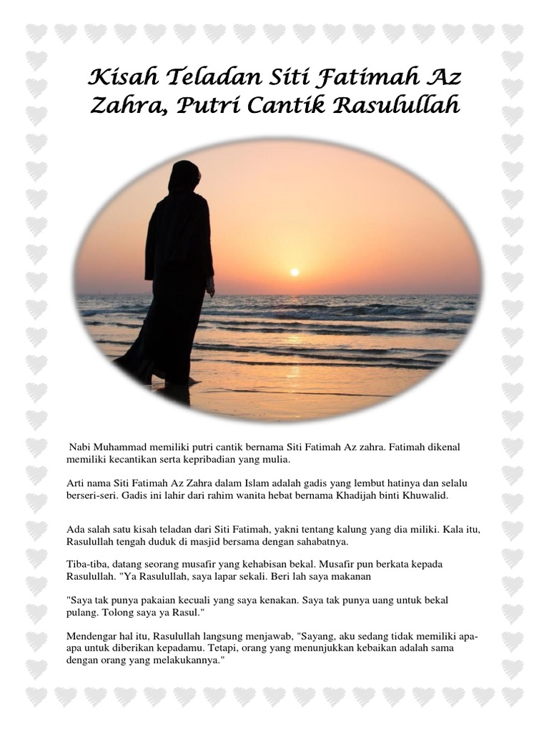 Kisah Teladan Siti Fatimah Az Zahra