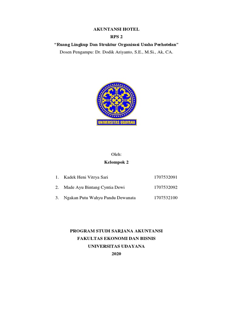 Pengantar Usaha Perhotelan di RPS | PDF